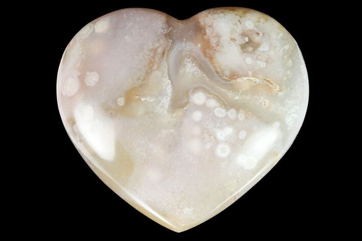 Polished Flower Agate Heart - Madagascar #121771